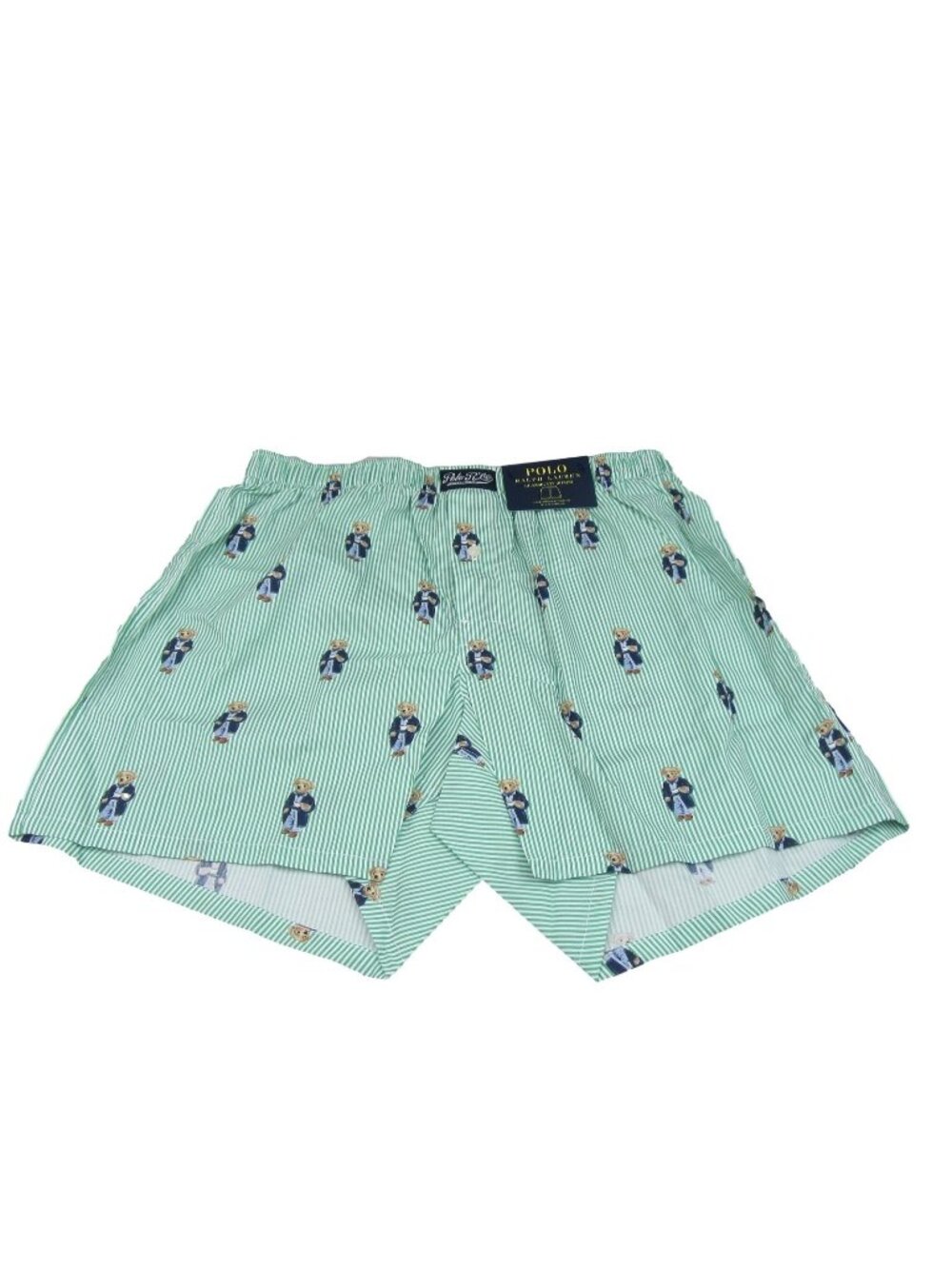Polo Ralph Lauren Striped Morning Bear Boxer Shorts Men's Size Medium NEW